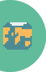 Die Erde als Pixelart